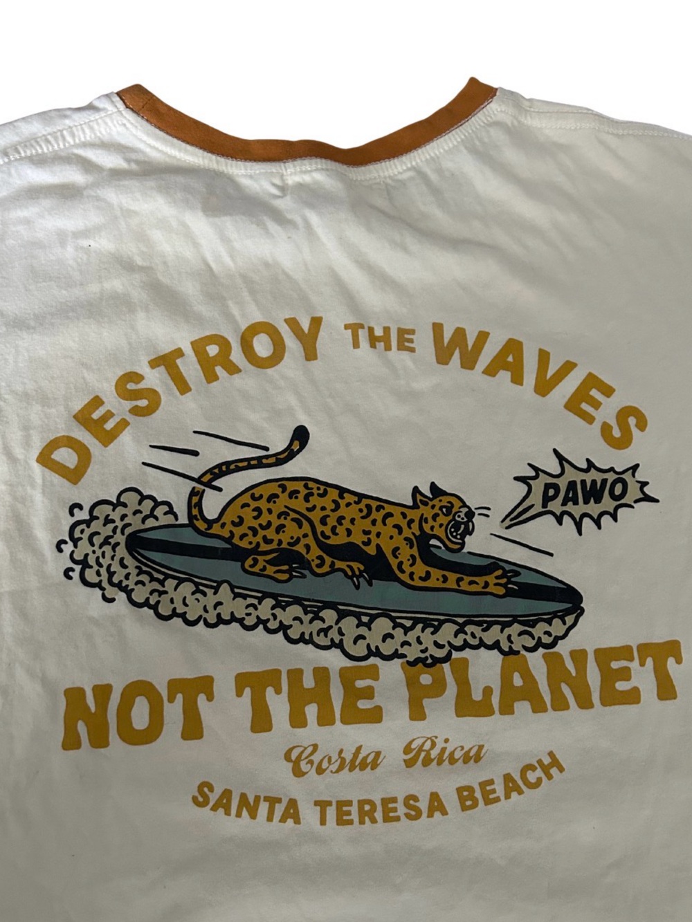 Pawo Surfbrand Costa Rica Surf Graphic Tee | Cream | Size M